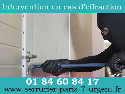 Urgence serrurier Paris 7 - assistance en cas d'effraction